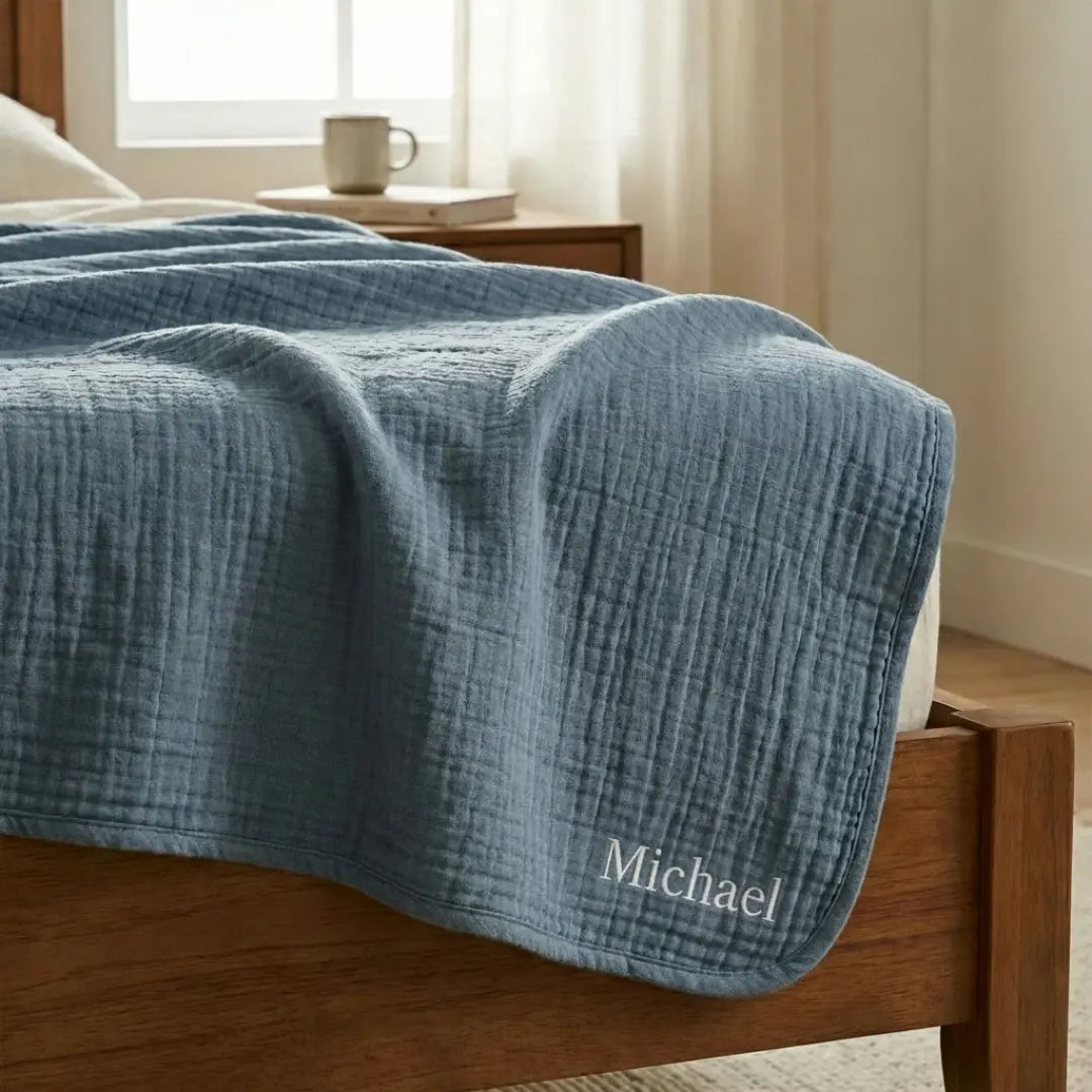 The Monogrammed Blanket - 100% Muslin Cotton (B1G1)