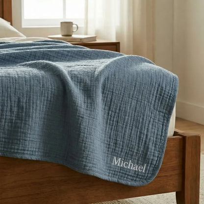 The Monogrammed Blanket - 100% Muslin Cotton (B1G1)